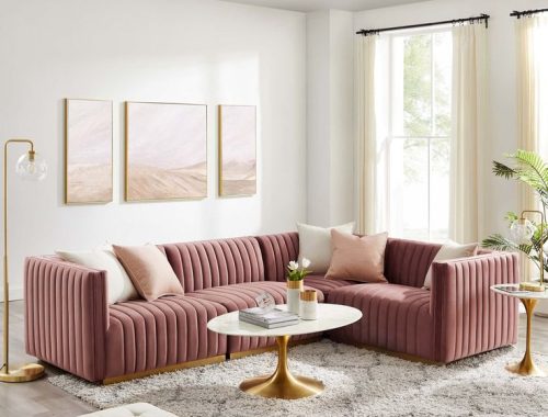 Conjure Channel Tufted Performance Velvet 4-Piece Sectional